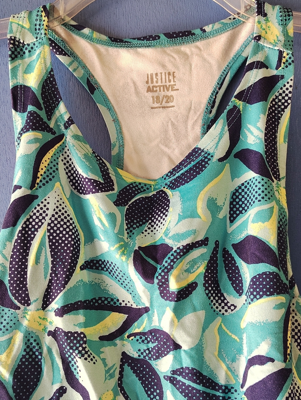 Women's Turquoise Printed Tank Top - 18/20